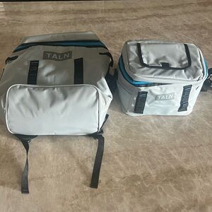 2PC Set Light Weight Insulated Backpack Cooler + Flip Top Soft Sided Cooler. NWT